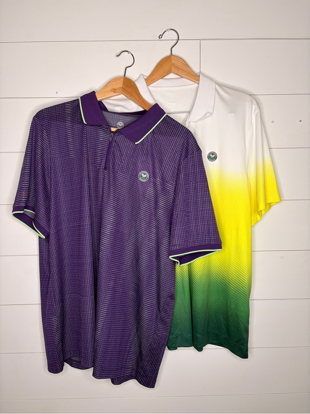 Wimbledon Purple Polo with Lime Trim & Gradient White-Yellow-Green Polo